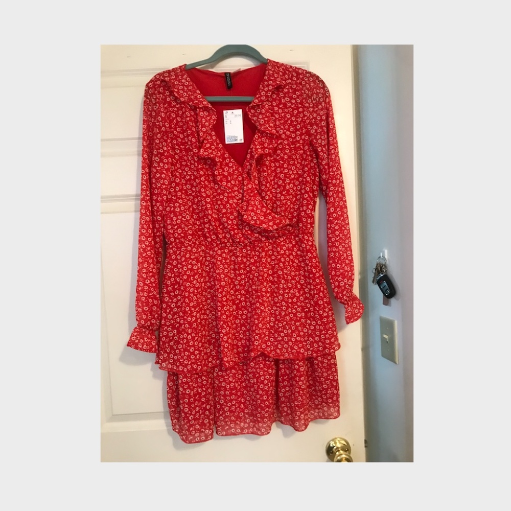 H&M Long Sleeve Floral Wrap Dress - Picture 1 of 6